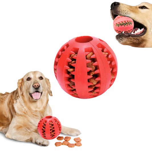 Piłka na przysmaki dla psa, gryzak na smaczki S 5cm - czerwona