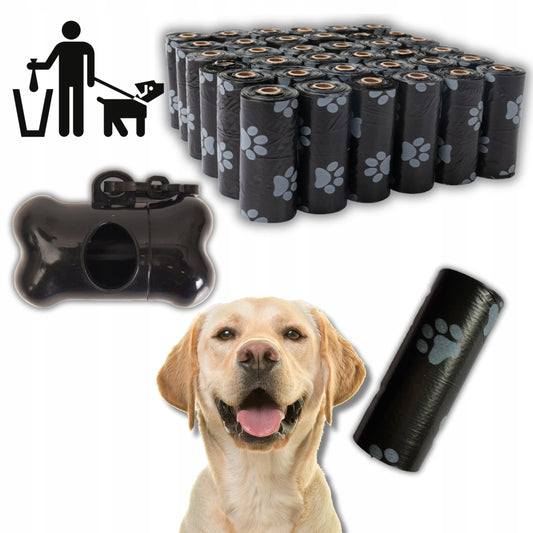 Worki na psie odchody 150szt + etui - czarne